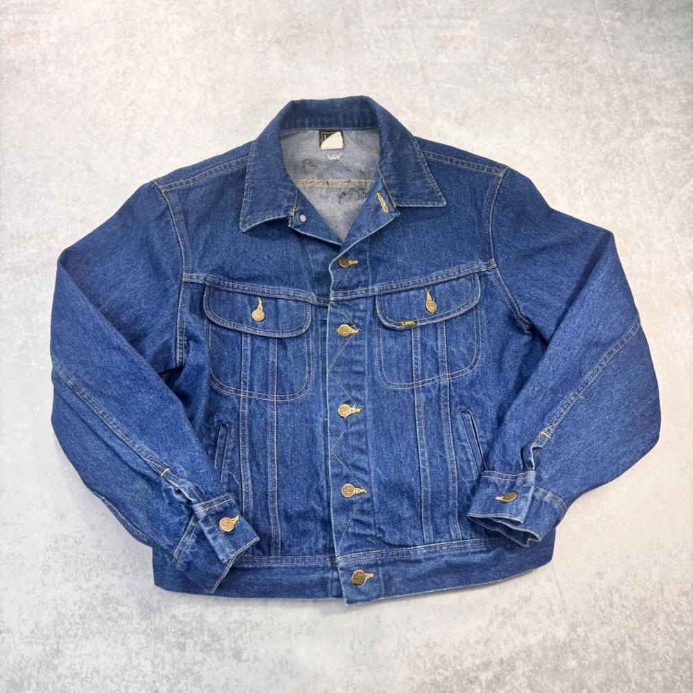 Vintage Late 1970s Lee Riders Denim Jacket 44R Harley Davidson HOG Biker USA